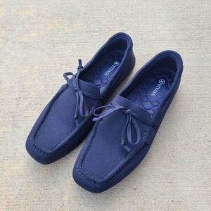 VIVAIA Square-Toe Jackie Loafers Navy Blue Womens 42 US 10.5